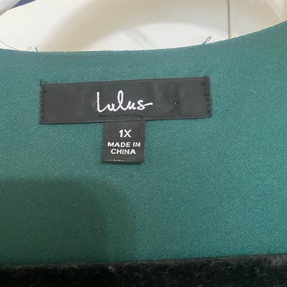 LULU’S EMERALD GREEN WRAP DRESS LONG SLEEVE - Picture 3 of 5